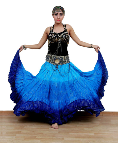 Lurex 3 tone skirt shades of Blue 100% Viscose