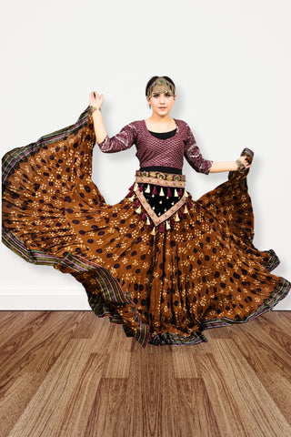 Block print Jaipur skirt sunset
