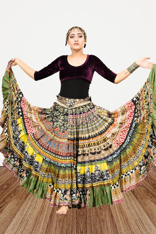 Digital print patchwork Skirt