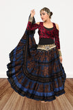 Block print skirt Barock Blue