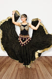 Lurex solid Skirt black with gold border