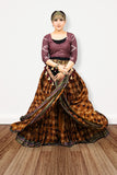 Block print Jaipur skirt sunset