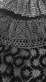 Block print Assuit pattern skirt black/silver with shiny print