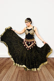 Lurex solid Skirt black with gold border