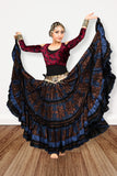 Block print skirt Barock Blue