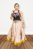 Block print skirt geometric pattern design