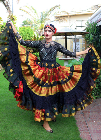 Tribal banarsi skirt sunset