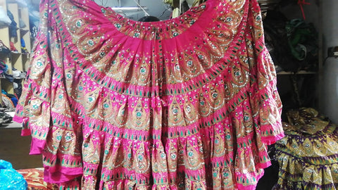 Block print beauty skirt Pink