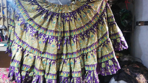 Block print beauty skirt Purple