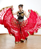 Tribal gold leafing skirt Pink with gold border