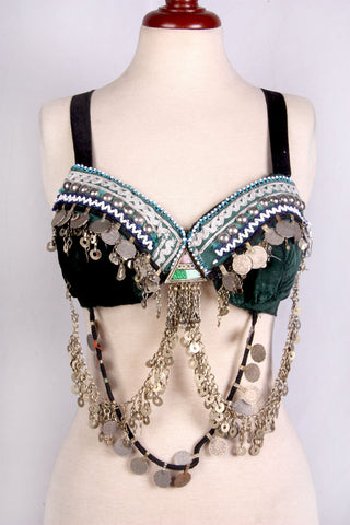 Double Drape Bra Belt Dark green