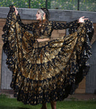 Block print Assuit pattern skirt Oriental Border Black/Gold