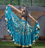 Belly dance Oriental Gold pasting skirt with Gold Border