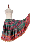 Digital print Skirt Sea green /Burgundy  Design