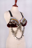 Double Drape Bra Belt Burgundy
