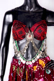 Double Drape Embroidery Bra With Double Drape