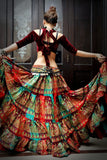 Drop Shoulder velvet Choli burgundy