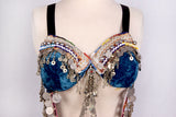 Double Drape Bra Belt Blue