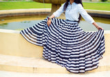 Black/White Stripe Skirt Block Print Skirt 25yards