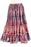 Digital print Skirt 2018 Burgundy Peacock Design