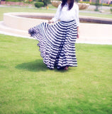Black/White Stripe Skirt Block Print Skirt 25yards
