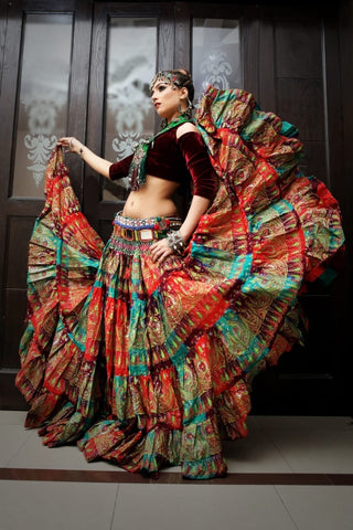Drop Shoulder velvet Choli burgundy