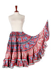 Digital print Skirt 2018 Burgundy Peacock Design
