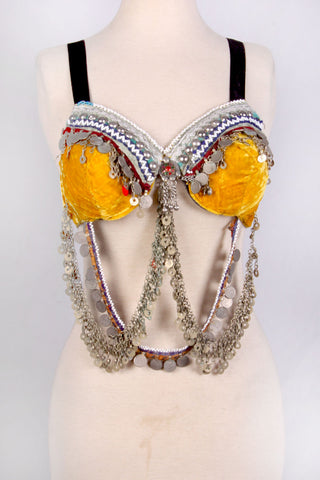 Double Drape Bra Belt Yellow