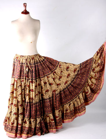 Block print skirt dusk