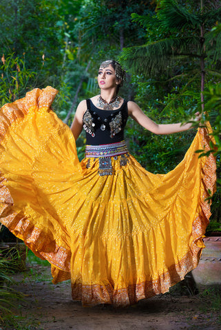 Jodha Maharani Skirt Yellow