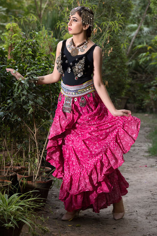Jodha Maharani Skirt bright Pink