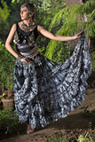 Digital print skirt elephant black