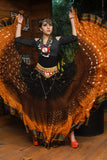 Senoritas skirt mustard brown black with padma border