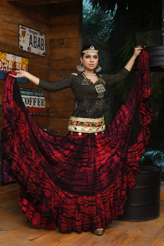 tiger stripe skirt burgundy/black 2020