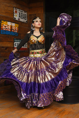 Purple banarsi skirt