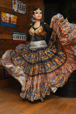 Digital print Skirt peacock