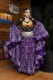 Block print assuit skirt purple/silver in polyester