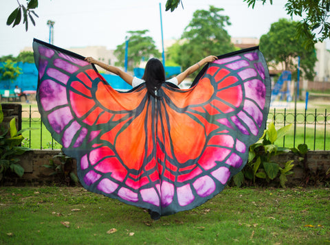 Butterfly Silk ISIS  Wings red/orange/purple