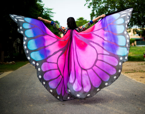 Butterfly Silk Isis Wings red/pink/purple/turquoise