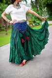Polka Dot  Block Print Skirt Green/Black