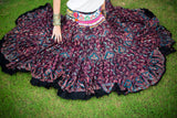 Block print skirt magenta