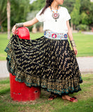 Block print Skirt gold/blue