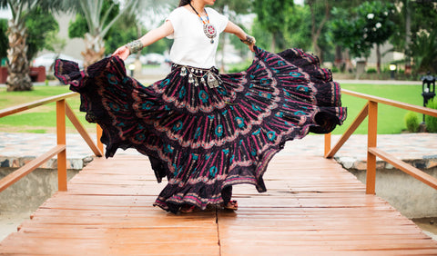 Block print Skirt black New Collection