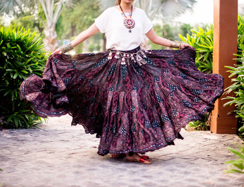 Block print Skirt black/multi