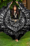 Block print Assuit pattern skirt Oriental Border Black/White