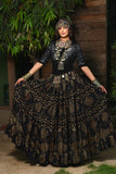 Block print skirt Faux Assuit Black Gold