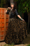 Block print skirt Cotton Jaquard Assuit Zig Zag Design Skirt