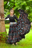 Block print skirt Peacock