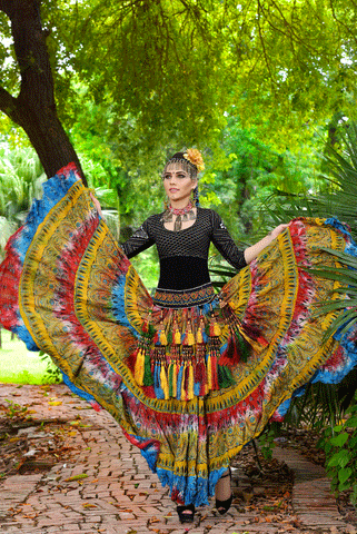 Block print skirt multi beauty
