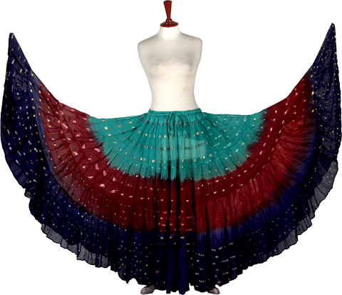 Senoritas skirt Three Tone Seagreen/Burgundy/NavyBlue